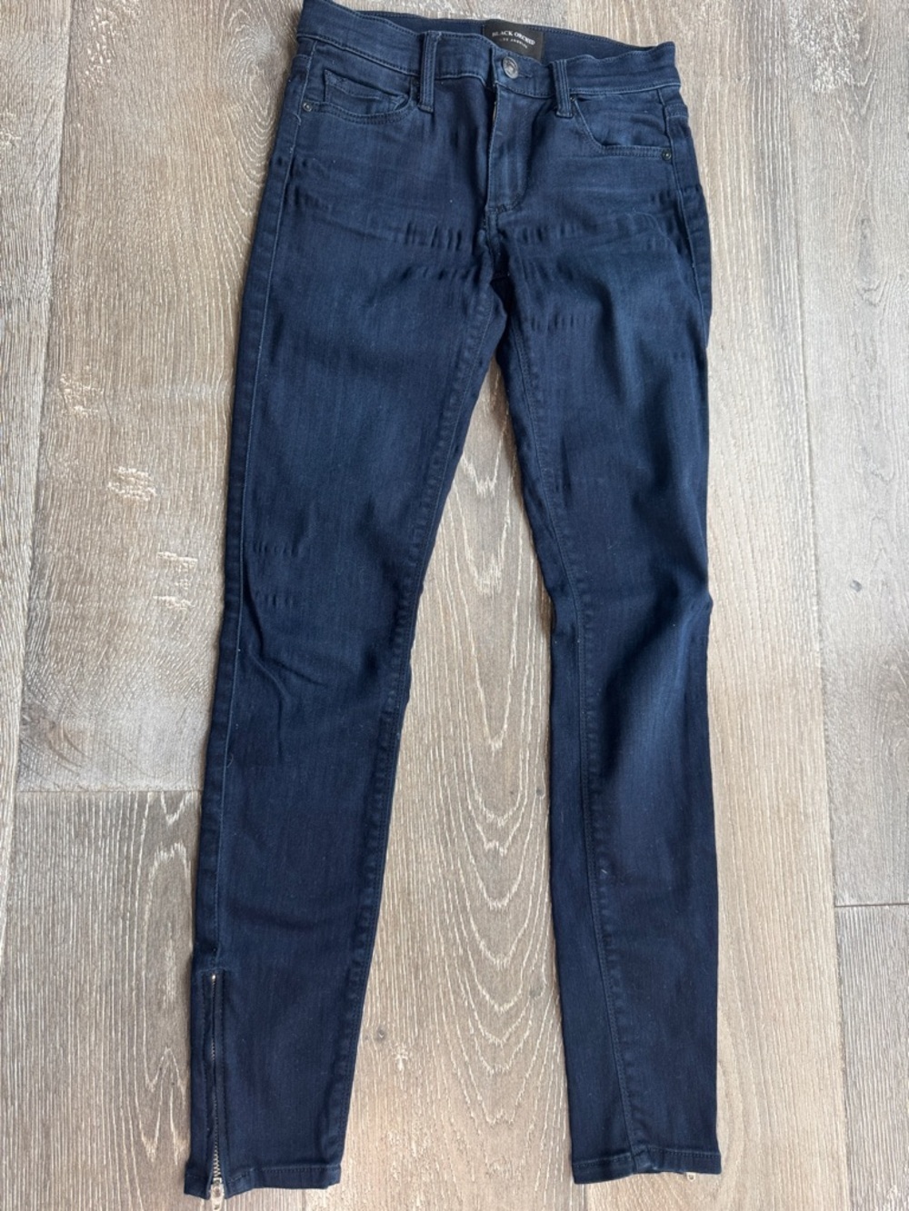 Black Orchid Denim Dark Navy Skinny Jeans with Ankle Zips AZ0513